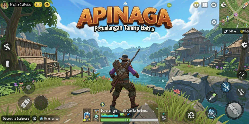 Screenshot gameplay APINAGA menampilkan petualangan seru di dunia Open World.