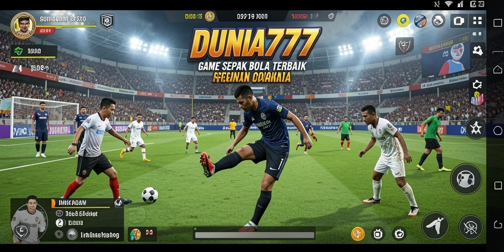 Screenshot gameplay DUNIA777 menampilkan aksi menegangkan di lapangan.