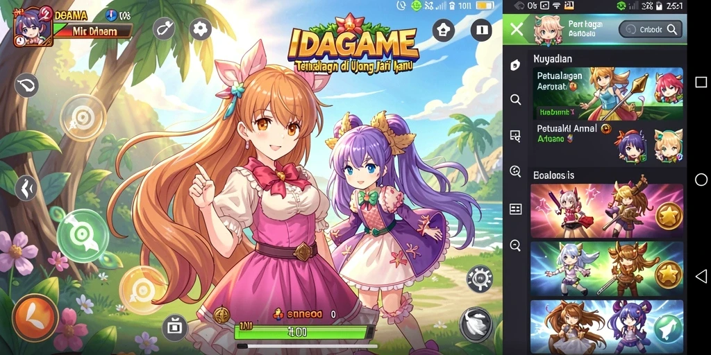 Tampilan gameplay menarik dari IDAGAME yang penuh warna.