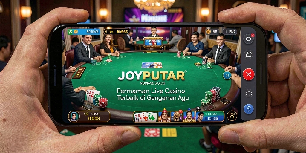 Tampilan seru permainan Live Casino di JOYPUTAR dengan dealer langsung.
