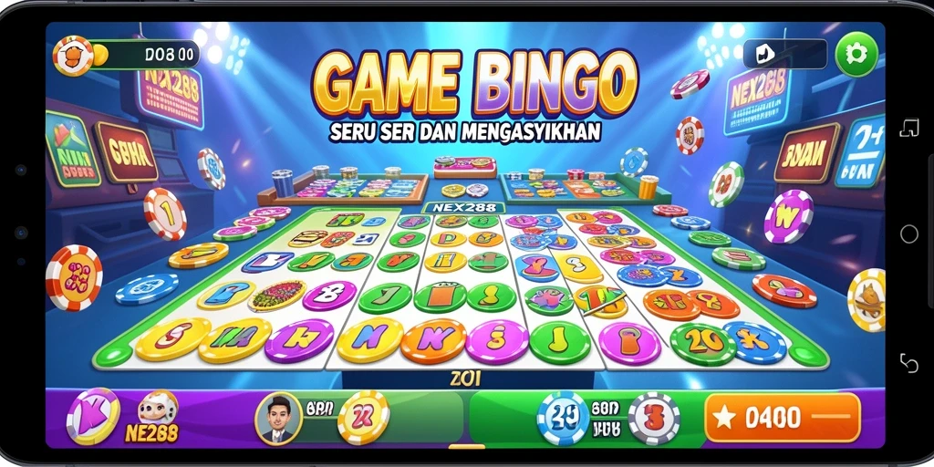 Tampilan menarik dari gameplay Bingo di NEX288.