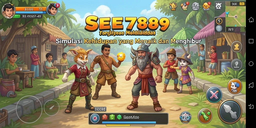 Gameplay SEE789 menampilkan dunia simulasi yang interaktif dan hidup.
