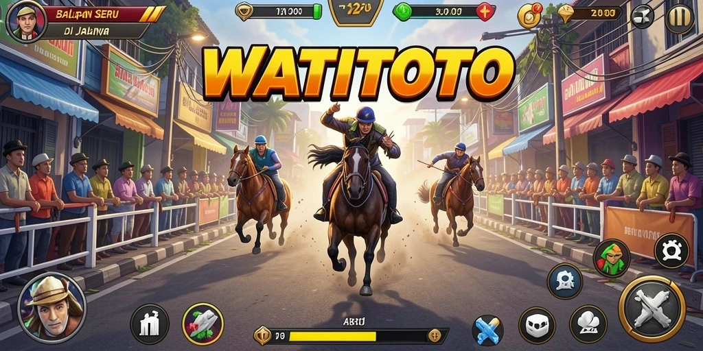 Tampilan gameplay WATITOTO dengan aksi balapan yang seru.